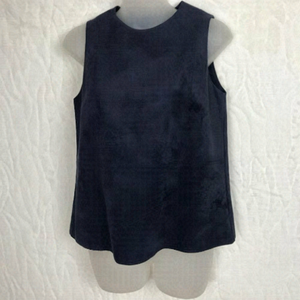 Babaton Navy Blue Faux Suede Sleeveless Top Size  XS